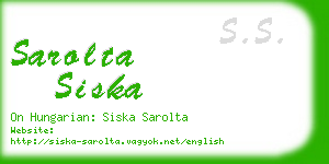 sarolta siska business card